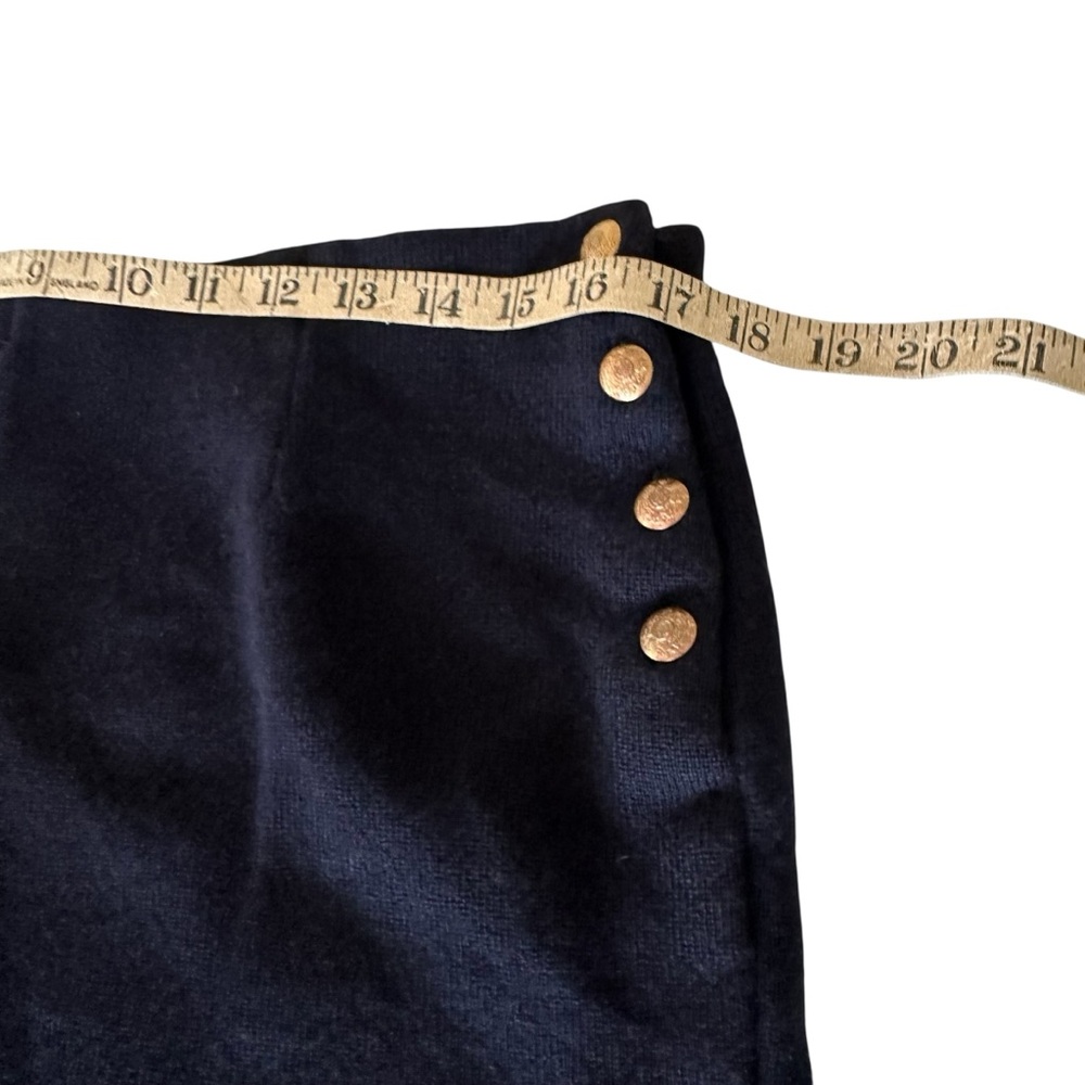 Vintage Lauren Ralph Lauren 100% Merino Wool Navy Wide Leg Cropped Pants L - Picture 6 of 10